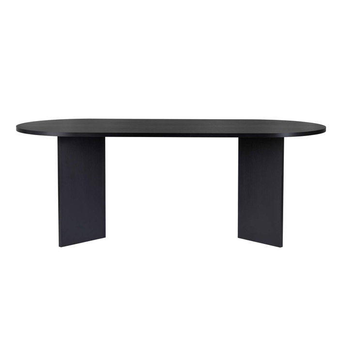 Hanah Home Sabella Mesa de Comedor extensible 200x90 cm color Madera Negra en melamina